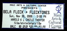 Bela Fleck Flecktones Concert Ticket Stub Harold Castle Theater Maui 11/30/2008