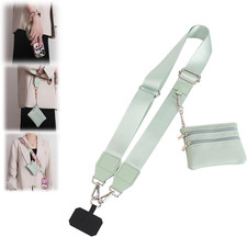 Phone Strap with Zippered Pouch, Clip and Go Strap for Phone with Wallet Crossbo