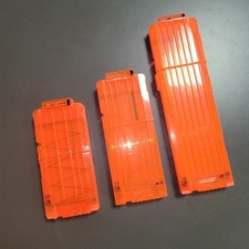 Nerf N-Strike Elite 10 12 18 Max Round Ammo Clip Magazine Orange Transparent