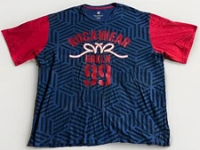 Rocawear Shirt Mens 4XL Blue/ RED tee Adult XXXXL Baggy 4XB Jay-Z y2k 2000s