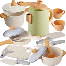 Play Kitchen Pots and Pans Set for Kids, Pretend Role Cooking Toys... 
