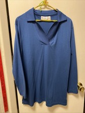 Units Medium Size long Sleeve Shirt Dress ? Blue V Neck? See Pix