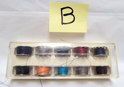 Vintage Kenmore Sewing Machine Partially Filled Bobbins In Plastic Case - Lot B