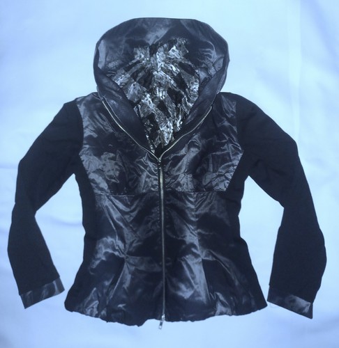 Chaqueta elegante Alberto Makali cremallera frontal ajustada talla pequeña cuello en capas ¡Muy bonita! - Imagen 2 de 13