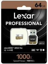 Lexar Professional 64GB Micro SD and Card Reader for 1000x 150MB/s GoPro 4K
