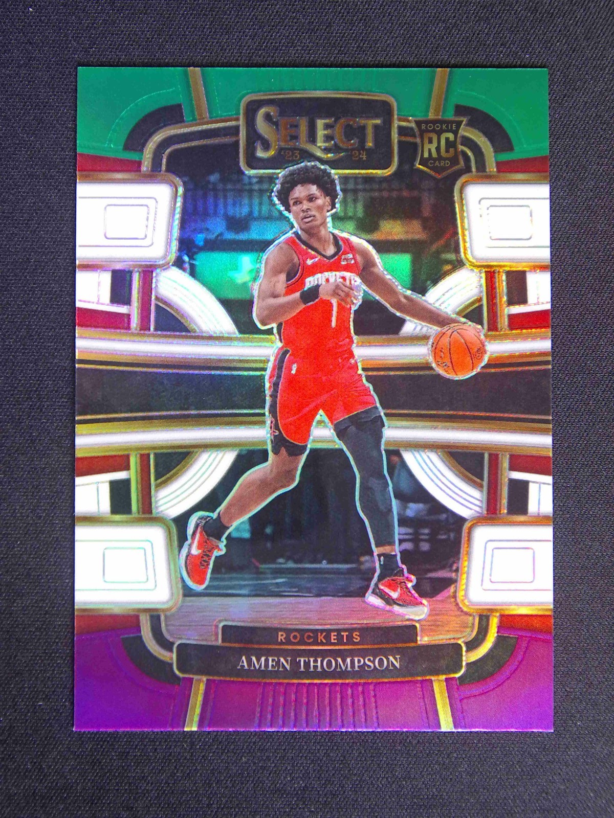 2023-24 Panini Select Amen Thompson #96 RC Rookie Concourse Green White Purple