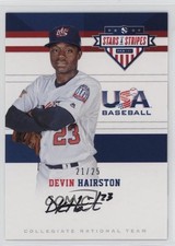 2017 USA Baseball Stars & Stripes Black Ink 21/25 Devin Hairston #9 Auto 0i76
