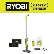 USB Lithium Cordless Agitating Spray Mop Kit with 2Ah Battery, Charging Cable, A