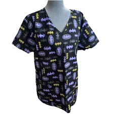 DC Comics Batman Scrub Top Womens Size Large EUC