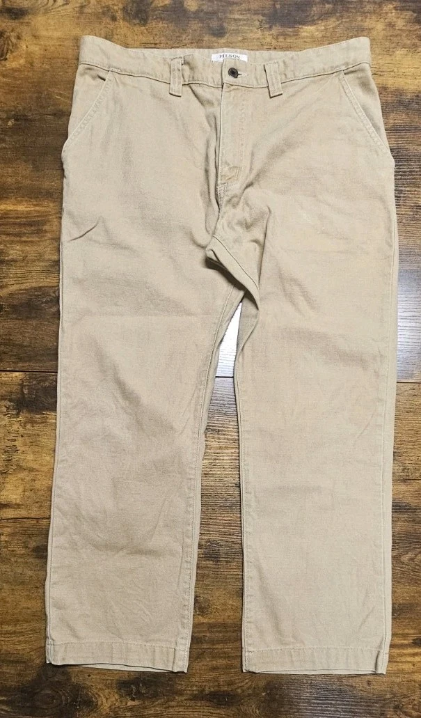 Vtg Filson Canvas Workwear Hunting Fishing Pants 32-28 Made In USA