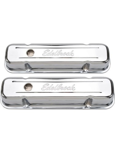 Edelbrock Valve Covers Signature Series Tall Perimeter Bolt Mount Steel C (4457) - Picture 1 of 12