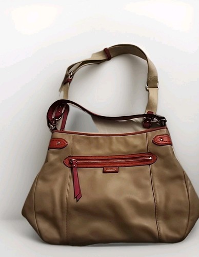 Coach Daisy Spectator Sand Leather Shoulder Bag Handbag