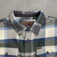 Orvis Big Bear Flannel Fleece Shirt Jacket Shacket XL Men s Plaid Double Brushed