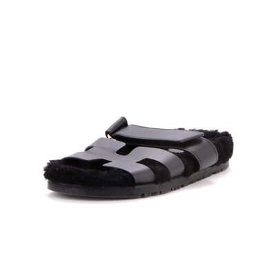Hermes Women's Chypre Sandals Leather with Shearling