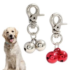 Waziaqoc 2 PCS Bells for Cat Collars, Silver, Red