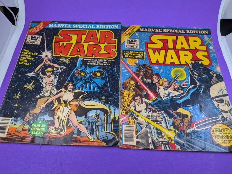 Star Wars Marvel Special Edition Whitman Treasury Size Comic Book Lot #1 and #2