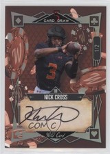 2022 Wild 5 Card Draw Modern Rainbow Holo Foil - Red 1/2 Nick Cross Auto xr1