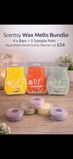 Scentsy Wax Bars Bundle 4 Full Size + 5 Sample Pots Mixed Scents Wax Melt Set