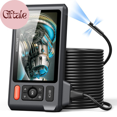 Triple Lens Endoscope Camera with Light with 50FT Semi-Rigid Cable,  5'' IPS Scre