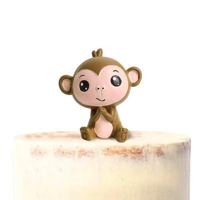 Ercadio 1 Pack Resin Monkey Cake Topper Little 1 Count (Pack of 1), Monkey-1