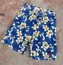 Vtg 80s Surfer X-ING Board Shorts Sz 32 Floral Hawaiian Surfers Alliance USA