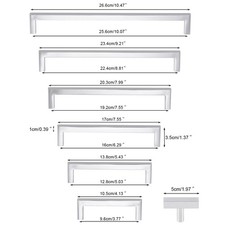 SQUARE bar Kitchen Cupboard Cabinet Door Handle Stainless Steel Black & Sliver