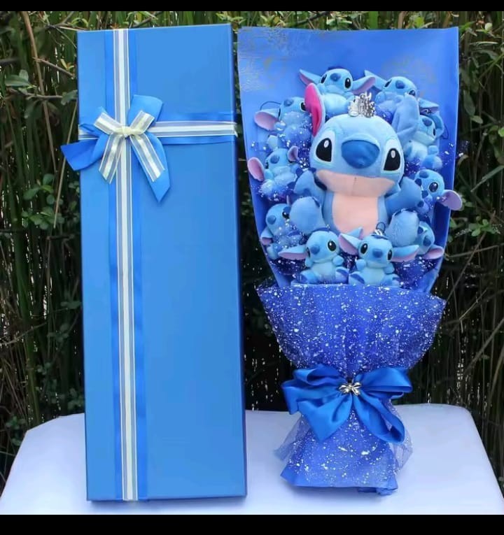 Disney lirio y puntada dibujos animados flores ramo peluche flores de San Valentín para todos