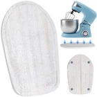Wood Stand Mixer Slider Mat with Kitchenaid 4.5-5 Qt Mixer Rustic White Appli...