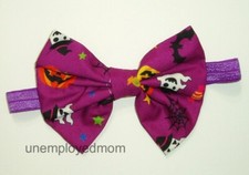Purple Ghost Halloween Bow Headband Baby Girls Hair Accessories Headwrap