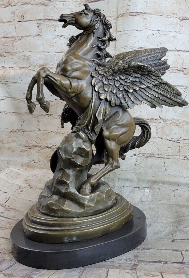 PERSEUS & PEGASUS Greek Mythology Hero Statue Sculpture Bronze Figurine
