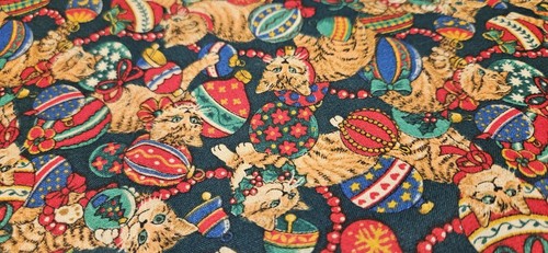 Christmas Cats Fabric the is 31 inches long and 44 inches wide - Picture 3 of 8