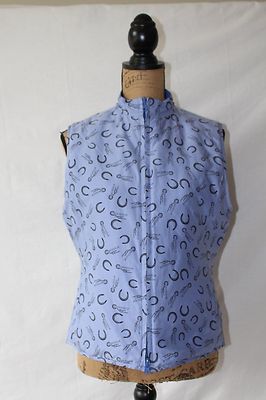 Connoisseur Equestrian Reversible  Zip-Up Riding Vest Blue-Black Size Small
