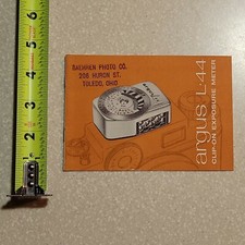 OLD VINTAGE MANUAL ARGUS L44 L 44 CLIP ON EXPOSURE METER 3