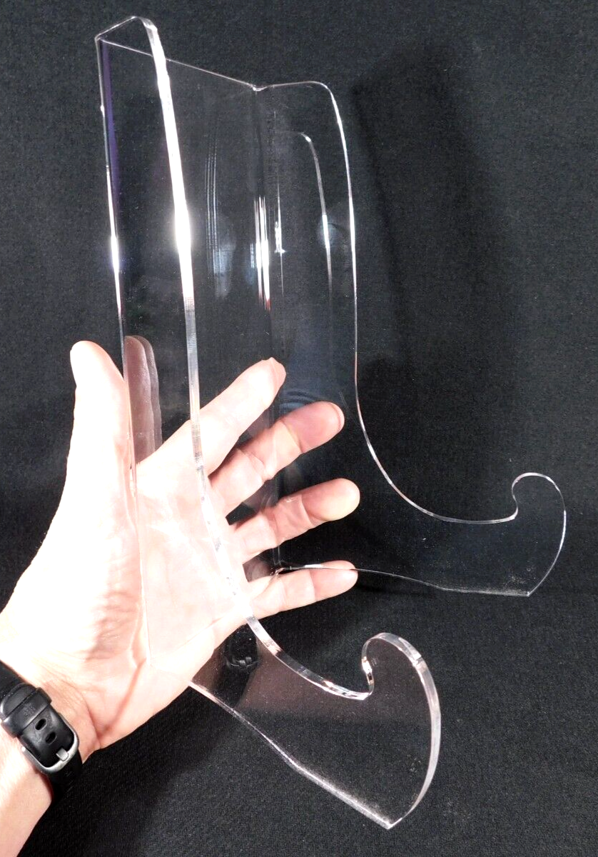 Clear Lucite Large Easel Stand for Plates, Pictures & Displays