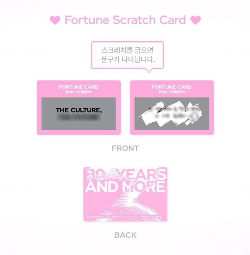 SMTOWN LIVE 2025 OFFICIAL GOODS SHINee FORTUNE SCRATCH CARD SMTOWN LIVE 2025 OFFICIAL GOODS SHINee FORTUNE SCRATCH CARD