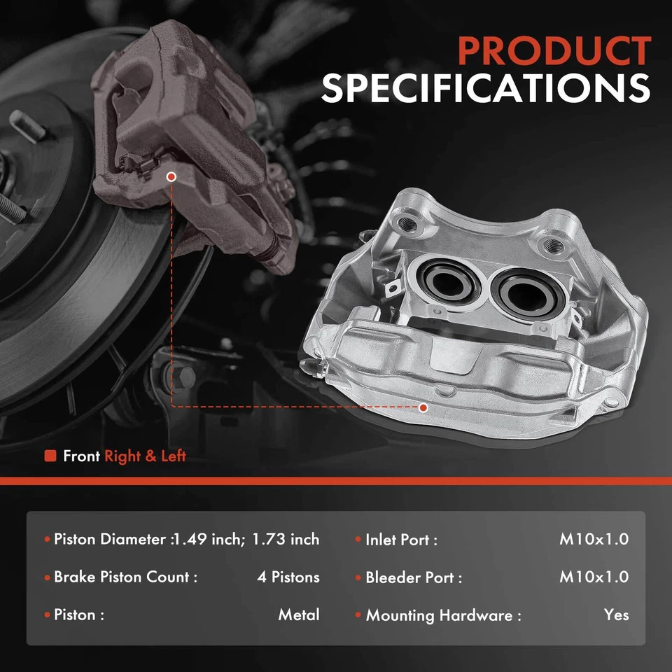 Par de pinzas de freno de disco delanteras 4 pistones para Nissan 350Z 2003-2009 Infiniti G35 Foto 2 de 4