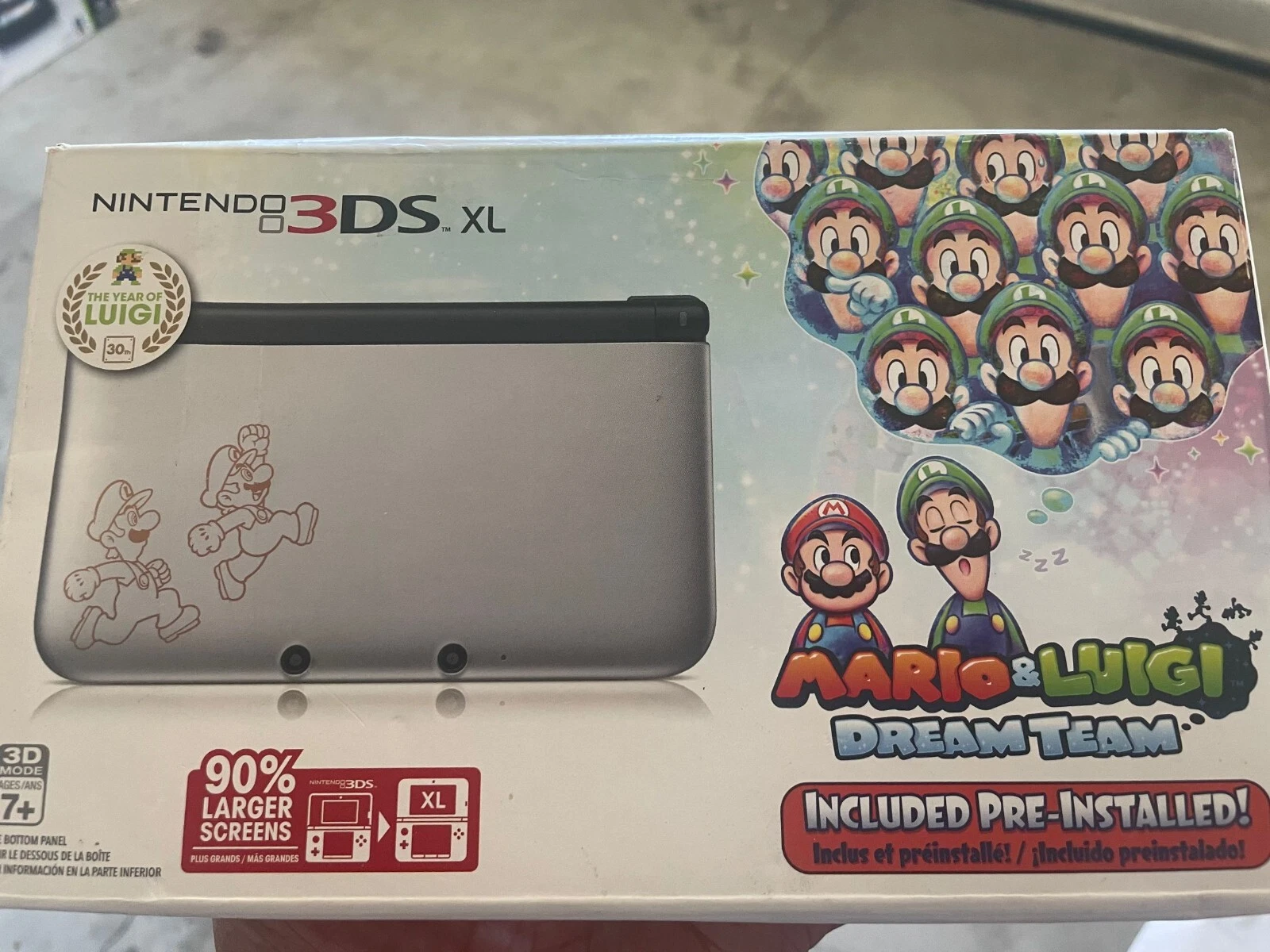 New Nintendo 3DS XL Mario&Luigi Dream Team Silver Edition Limited Rare