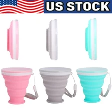 Collapsible Cup with Lid - 200ml Coffee Mug Travel Cup Folding Camping Cup