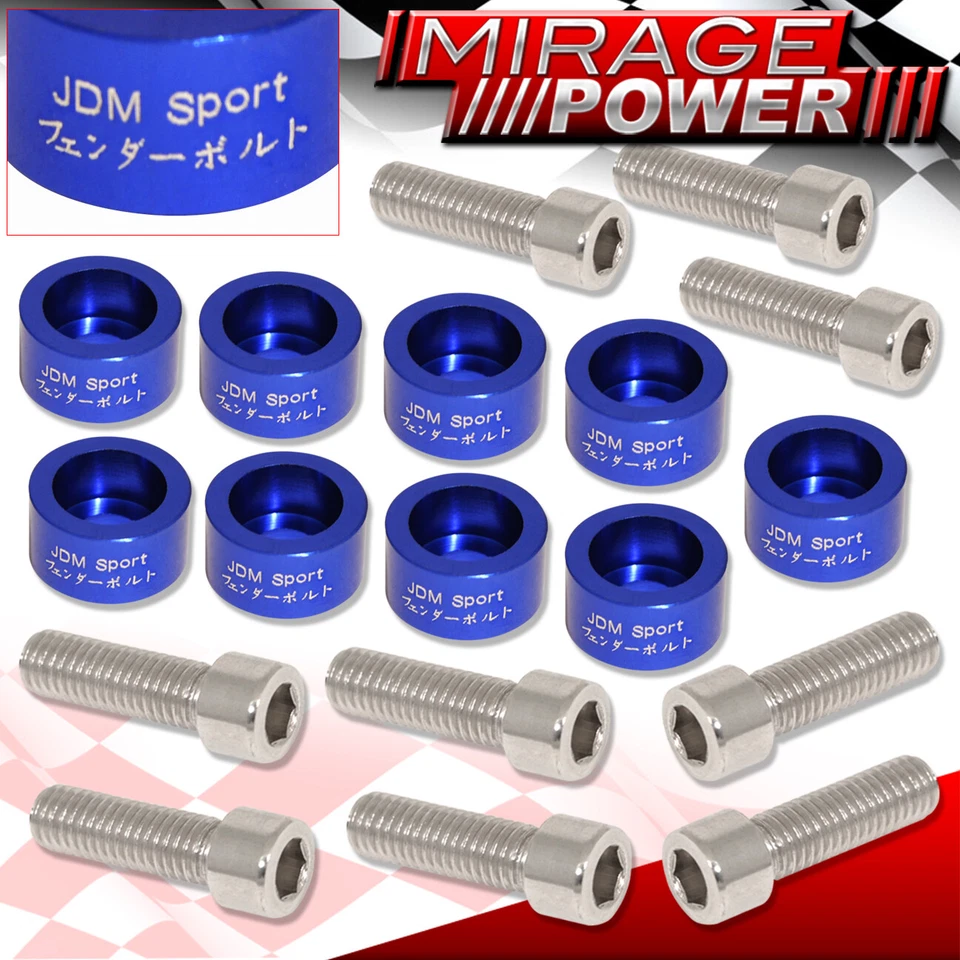 For Acura K-Series 6mm Header/Cam Cap/M6 6Pc Fender/Valve Cover Washer+Bolt Blue - Image 4 of 4