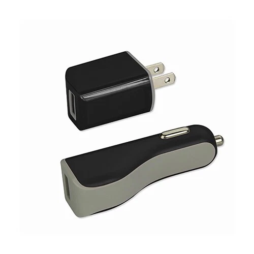 Cargador de Coche con Adaptador de Pared y Cable Kit de Carga de 1 Amp Smartphone Tablet Negro Foto 3 de 4