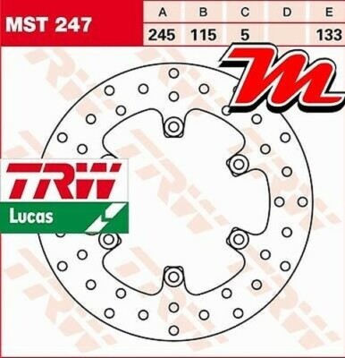 Rear Brake Disc TRW Lucas MST 247 for Ducati ST4 916 S2 1999-2002