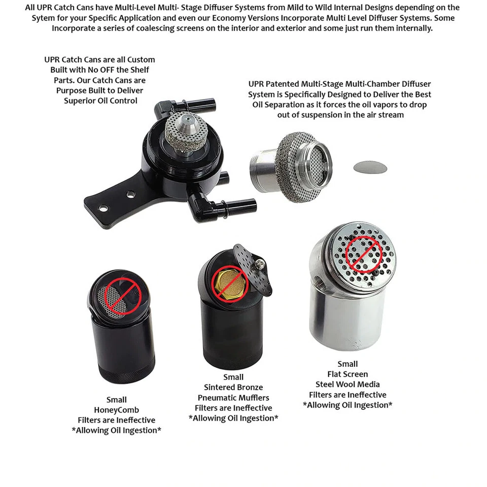 Sistema de latas de captura UPR Plug n Play para separador de aceite Mustang GT 5.0 11-23 Foto 2 de 3