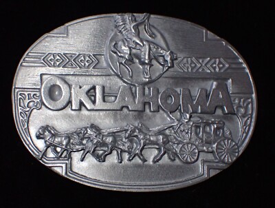 OKLAHOMA STATE BELT BUCKLE NICE DETAIL SISKIYOU PEWTER NEW!