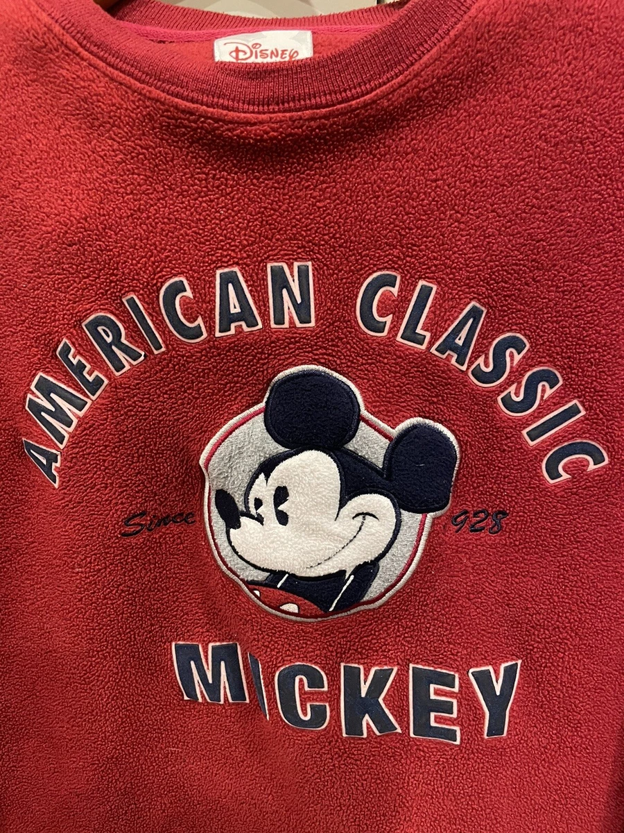 Disney Store American Classic Mickey Mouse Fleece Sweatshirt Red