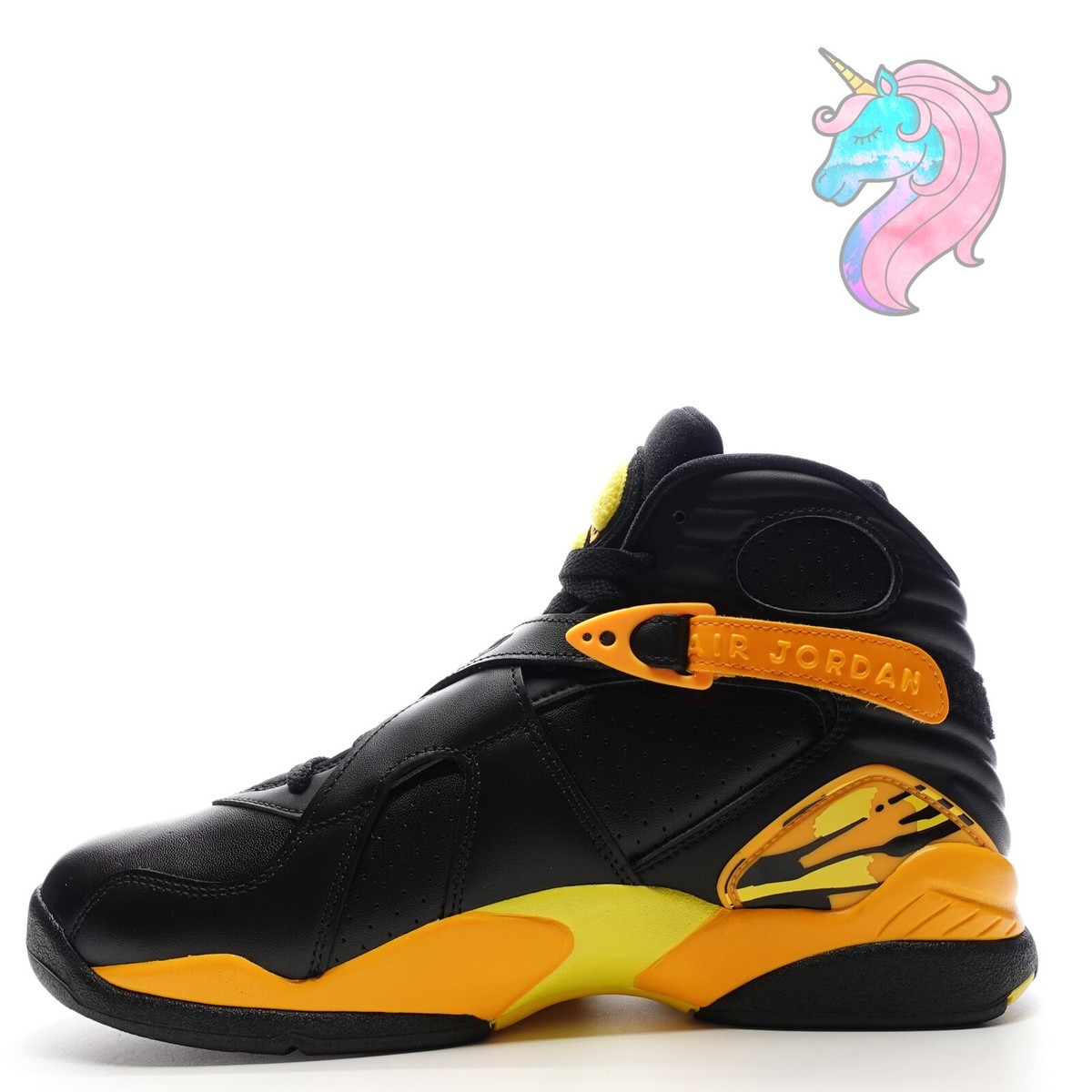 スニーカー Nike Air Jordan 8 Retro \"Taxi Yellow Black\"BLACK/TAXI-OPTI NEW Nike Air Jordan 8 Retro Black Taxi-Opti Yellow Womens 7