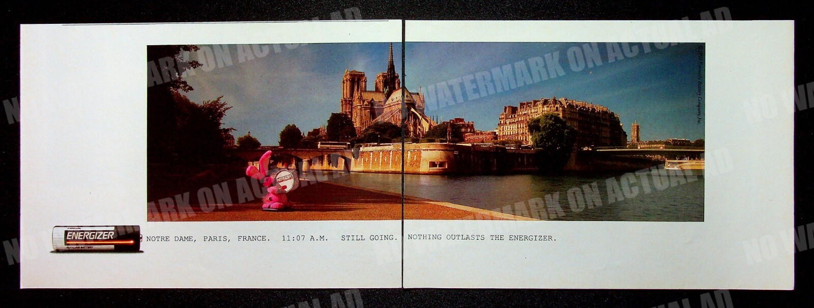 Vintage Notre Dame Paris Energizer Batteries Magazine Ad Poster-image