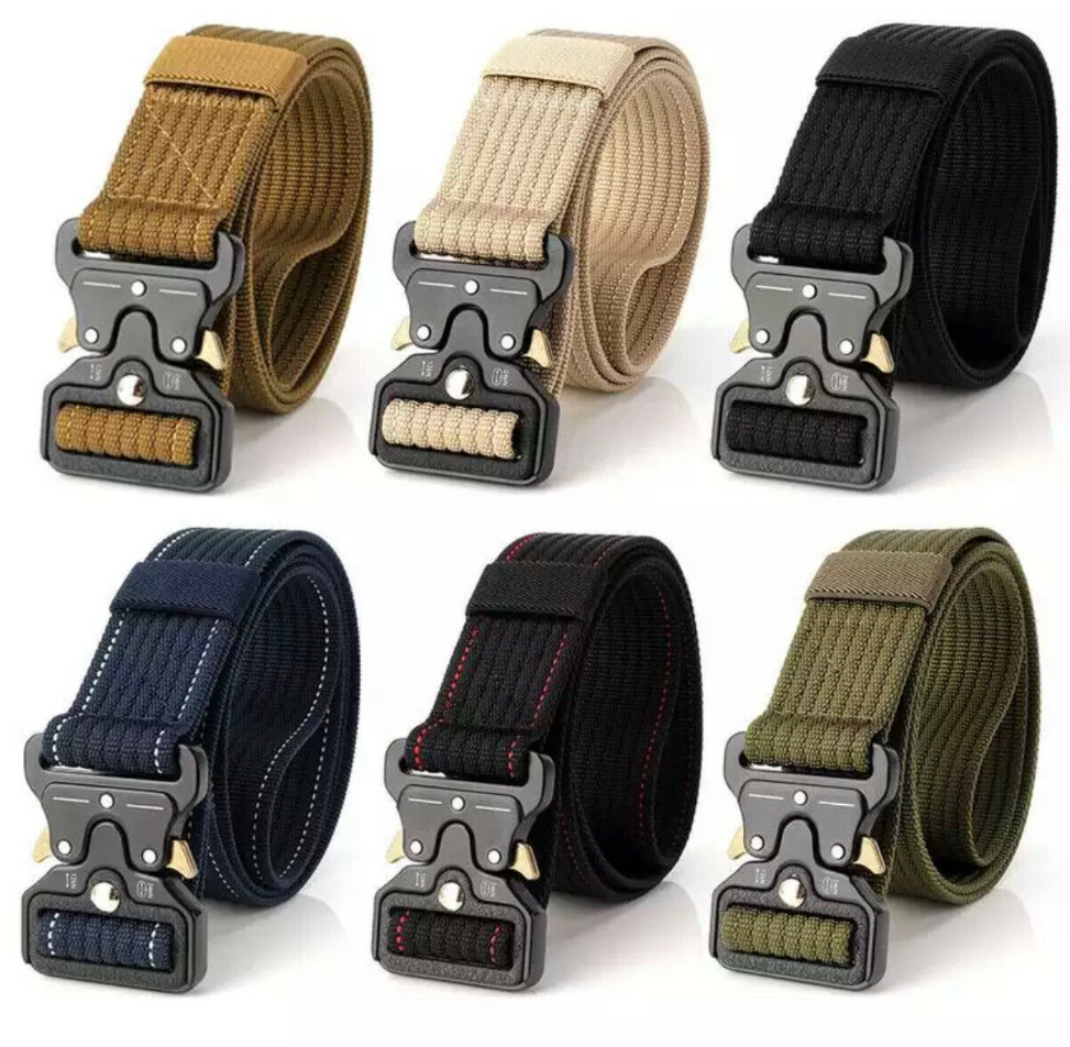 Tactical Belt Heavy Duty Military Durable Nylon Army Quick-Release Metal  Buckle