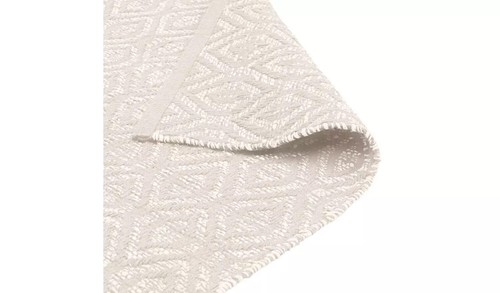 Argos Home Geometric Ivory Cotton Flatweave Rug- 110x80cm (Open Box Tested Item) - 第 6/6 張圖片