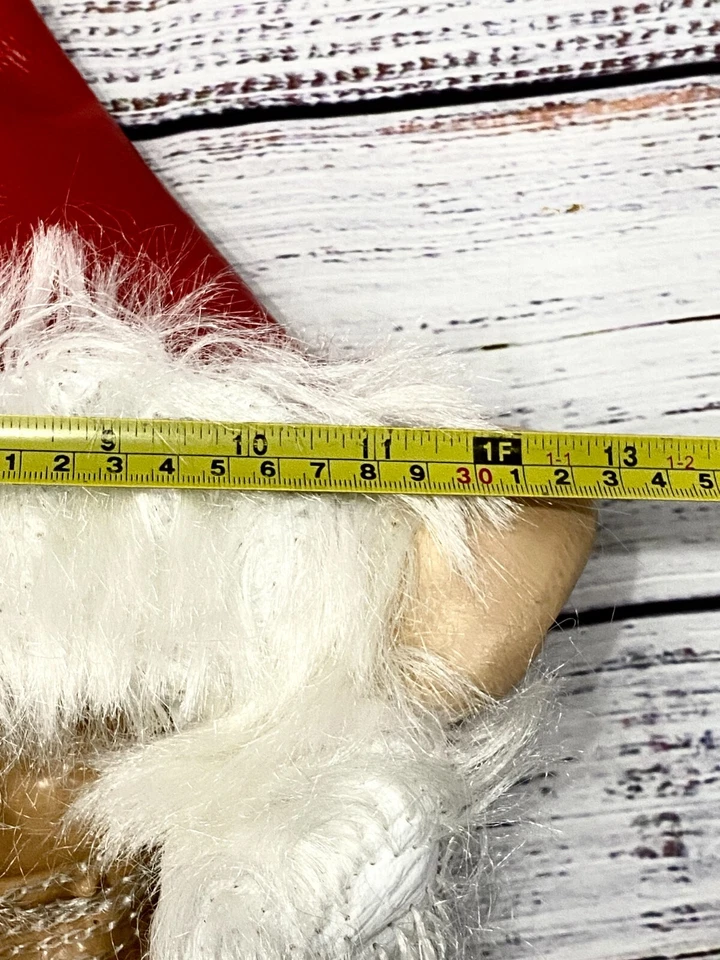 Vintage Scary Gnome Face Mask Evil Troll Red Hat White Beard Latex RARE - Image 4 of 4