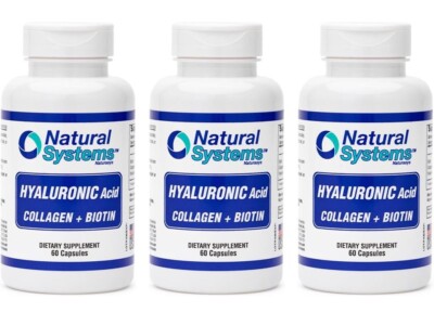 Collagen & Biotin plus Hyaluronic Acid PACK  X60 = 180 CAPSULES Natural Systems